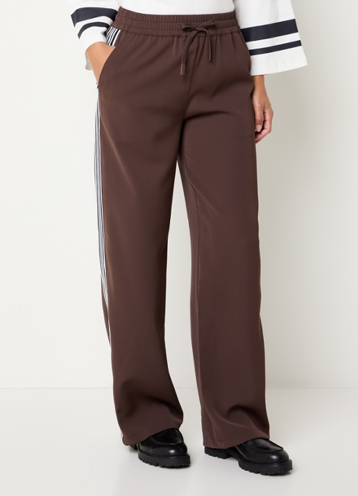 Modström Tinnie high waist wide fit trackpants met gestreept detail