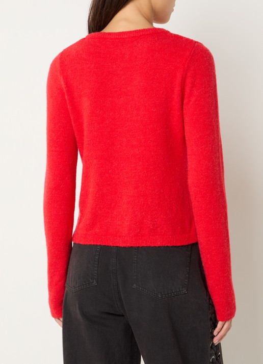 Modström Tree fijngebreid vest in alpaca wolblend - achterkant 4 rood