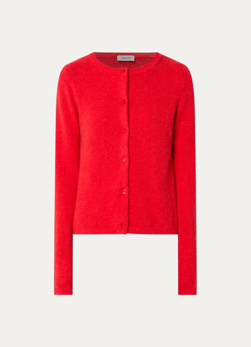 Modström Tree fijngebreid vest in alpaca wolblend - voorkant rood