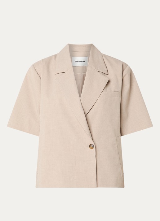 Modström Tuesday blazer met steekzakken - voorkant 2 beige