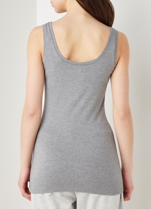 Modström Tulla tanktop in katoenblend - achterkant grijsmele