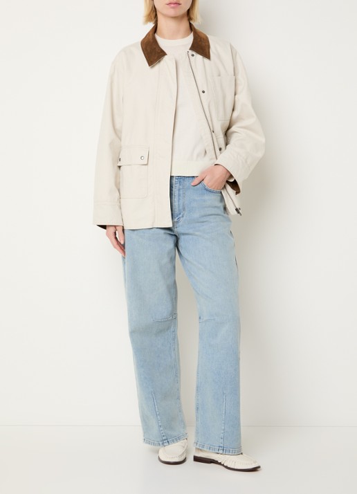 Modström Ursula jack van canvas met klepzakken - voorkant 2 beige