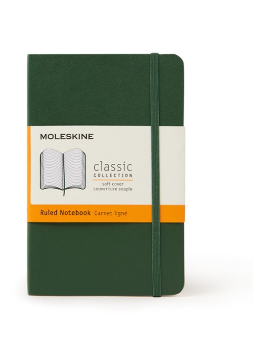 Moleskine Classic gelinieerd notitieboek 14 x 9 cm  - voorkant groen