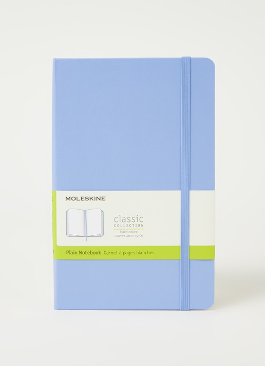 Moleskine Classic L blanco notitieboek - voorkant 3 lichtblauw