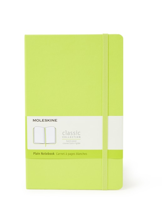 Moleskine Classic L blanco notitieboek  - voorkant 4 neongroen
