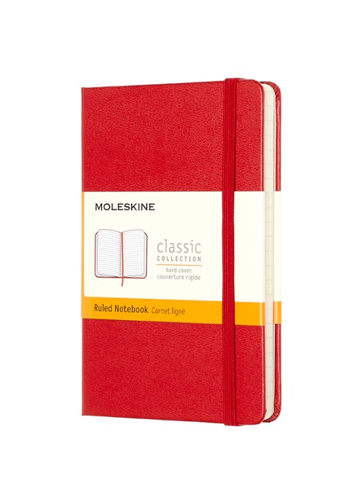 Moleskine Coloured gelinieerd notitieboek 14 x 9 cm - voorkant 2 steenrood