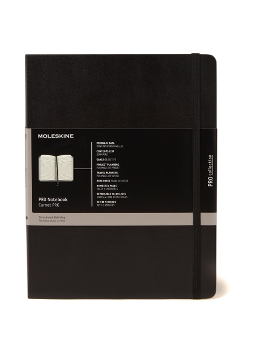 Moleskine Professional notitieboek hard XL 25 x 19 cm - voorkant zwart