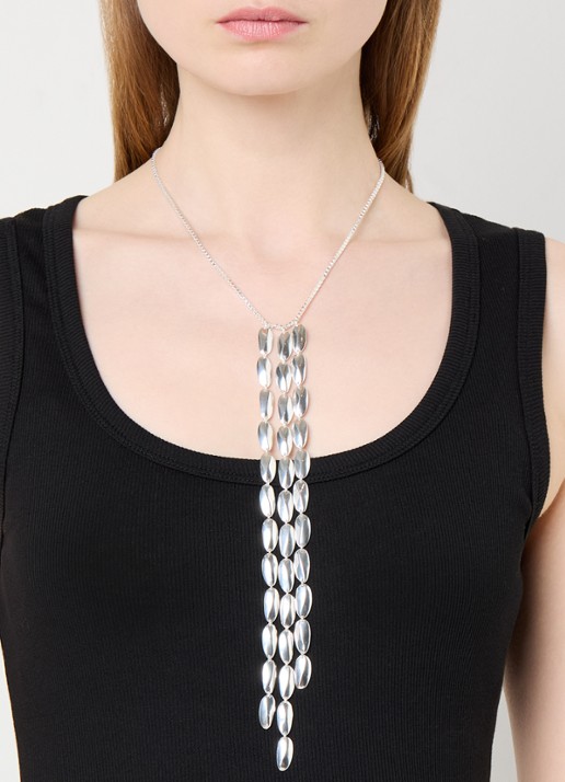 Moliane Seed ketting verzilverd - voorkant 5 zilver