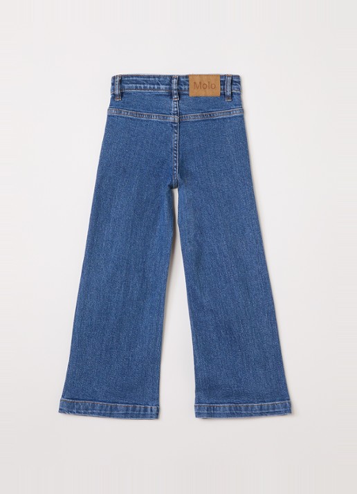 Molo Adina high waist flared jeans van  katoen - achterkant 3 indigo
