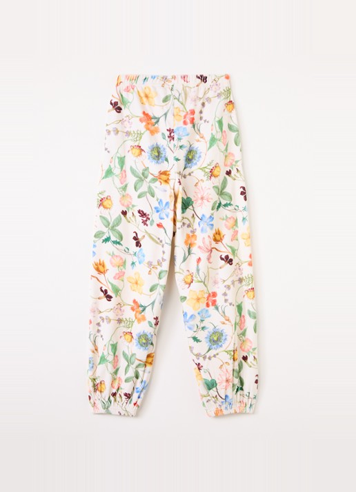 Molo Adriana tapered fit broek van badstof - voorkant 3 gebroken wit