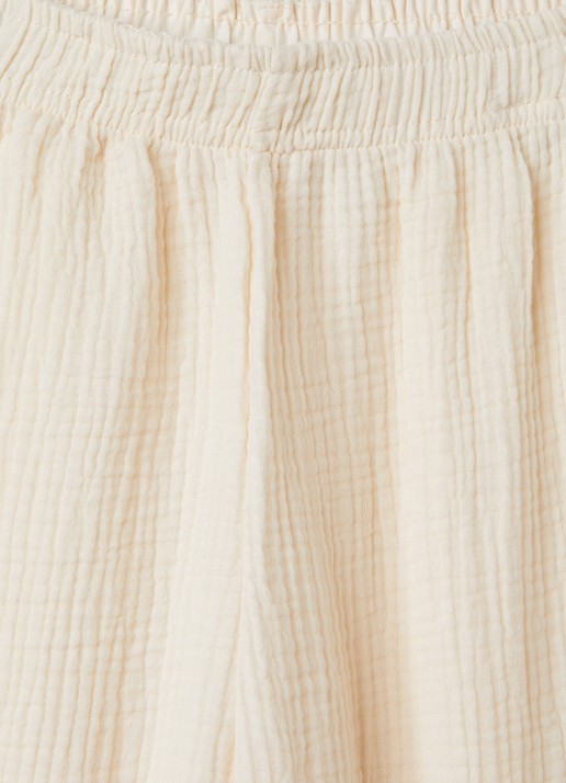 Molo Agatha loose fit broek met structuur - detail gebroken wit