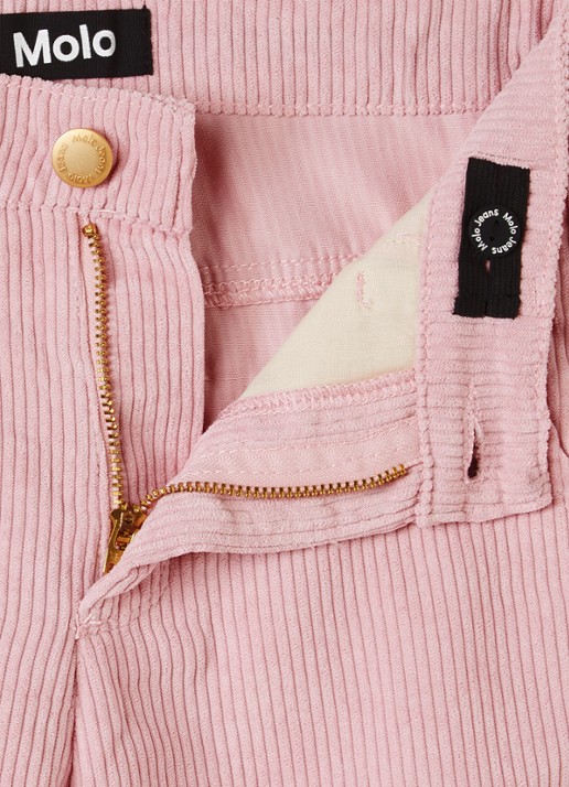 Molo Aida flared broek van corduroy - detail beige