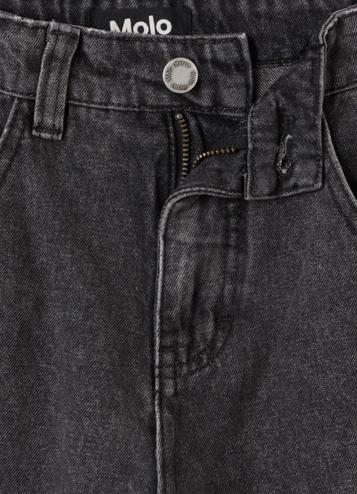 Molo Alphie wide fit korte broek van denim - detail antraciet