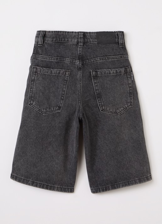 Molo Alphie wide fit korte broek van denim - voorkant 3 antraciet