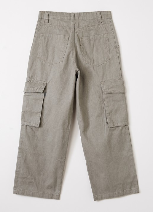 Molo Alter loose fit cargobroek met klepzakken - voorkant 2 taupe