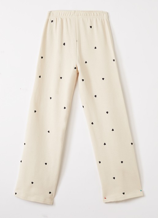 Molo Anna straight fit joggingbroek met borduring - voorkant 2 zand