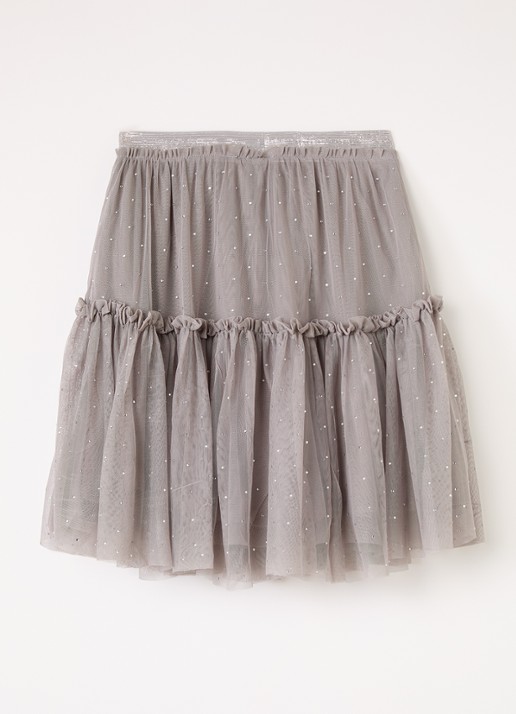 Molo Bille minirok met strass - voorkant 2 donkerbeige