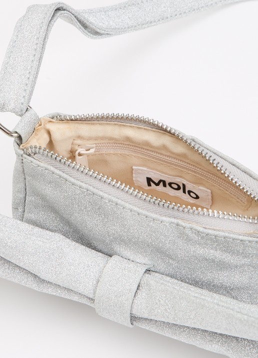 Molo Bow crossbodytas met glitter en strikdetail - detail 2 zilver