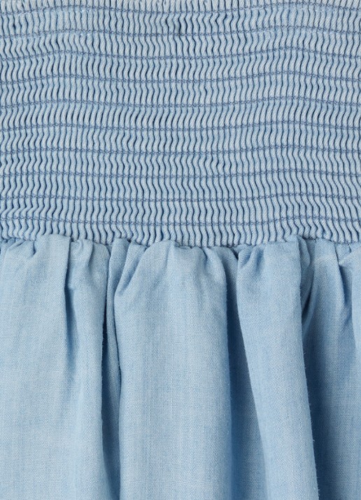 Molo Carella jurk met smockwerk - detail lichtblauw