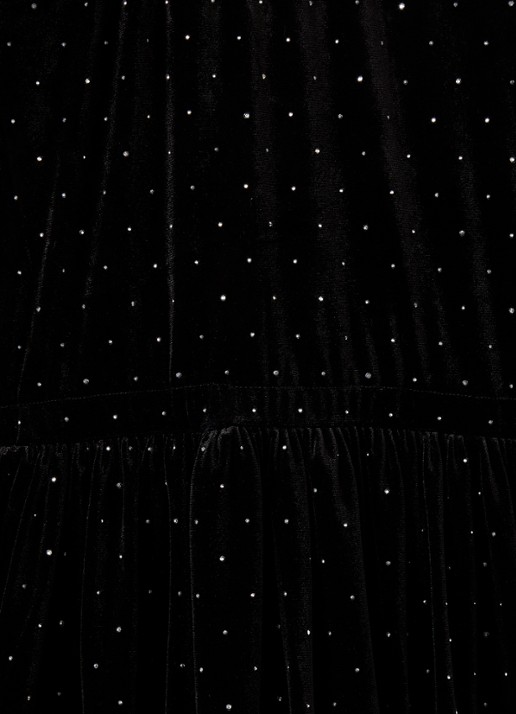 Molo Carolyn jurk van fluweel met strass - detail 3 zwart