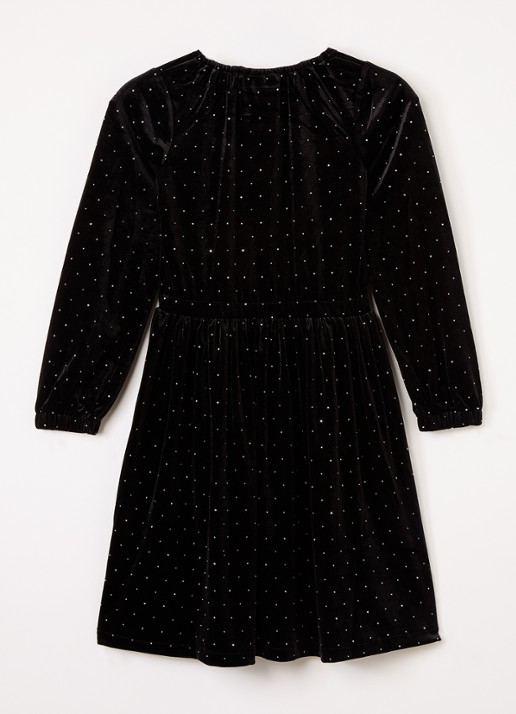 Molo Carolyn jurk van fluweel met strass - voorkant 2 zwart