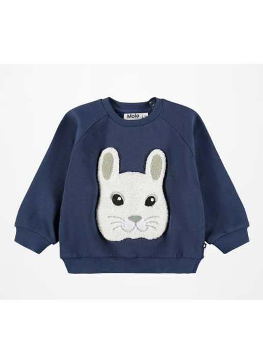 Molo Disc sweater met print - voorkant indigo