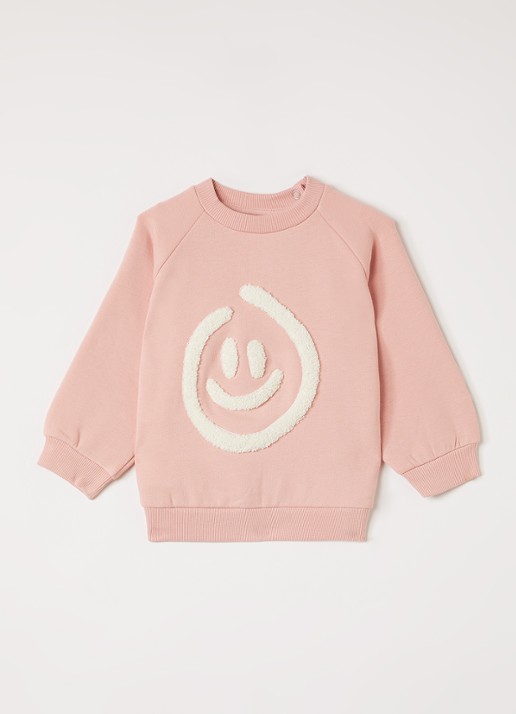 Molo Disc sweater met print - voorkant oudroze