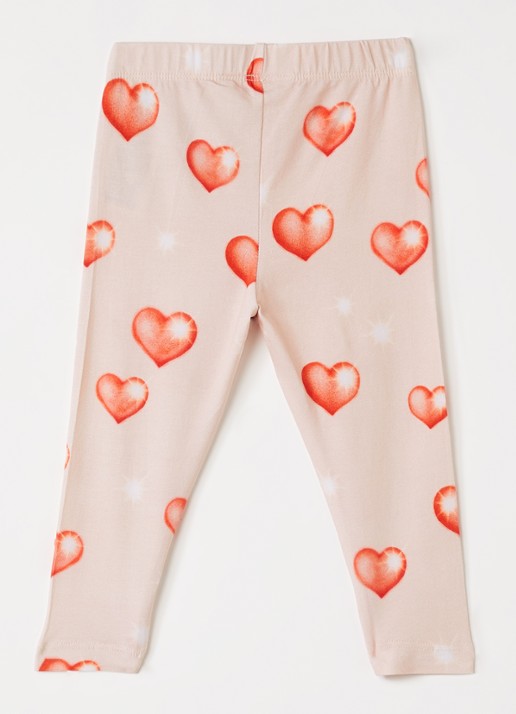 Molo Elas legging met print - voorkant 2 lichtroze