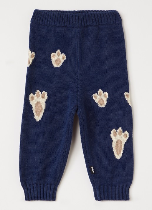 Molo Fijngebreide tapered fit broek in wolblend