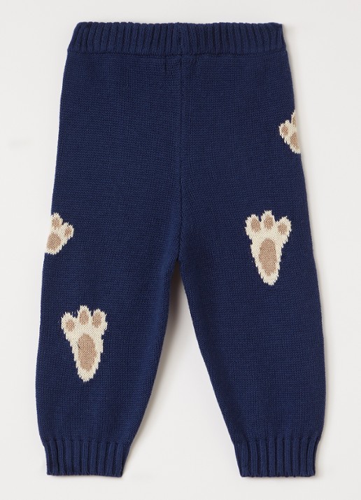 Molo Fijngebreide tapered fit broek in wolblend - voorkant 3 donkerblauw