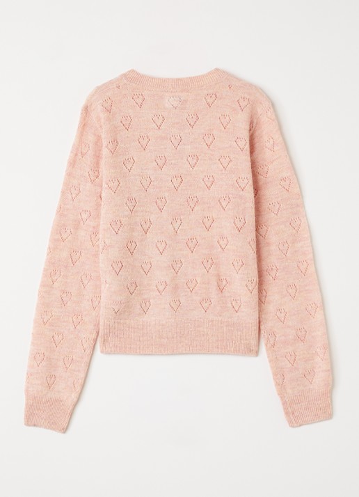 Molo Gillian fijngebreid vest in alpaca wolblend - achterkant zalmroze