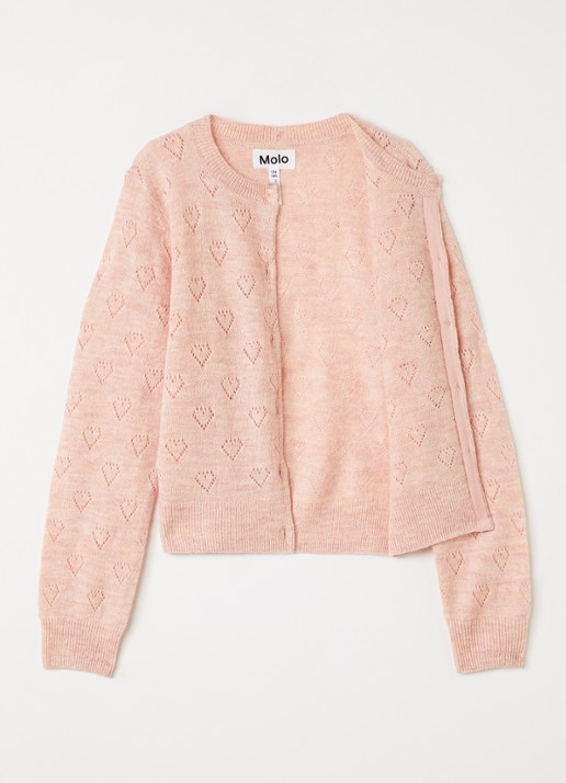 Molo Gillian fijngebreid vest in alpaca wolblend - voorkant 3 zalmroze