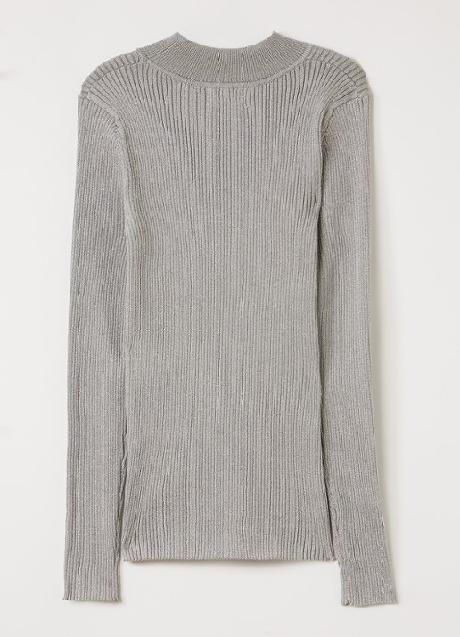 Molo Ginevra grofgebreide pullover met lurex - voorkant 3 grijs
