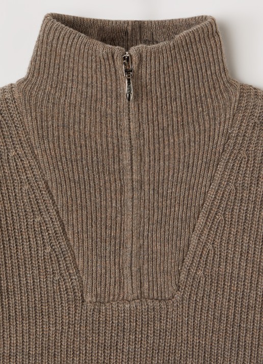 Molo Gretta grofgebreide trui in wolblend - detail 3 beige