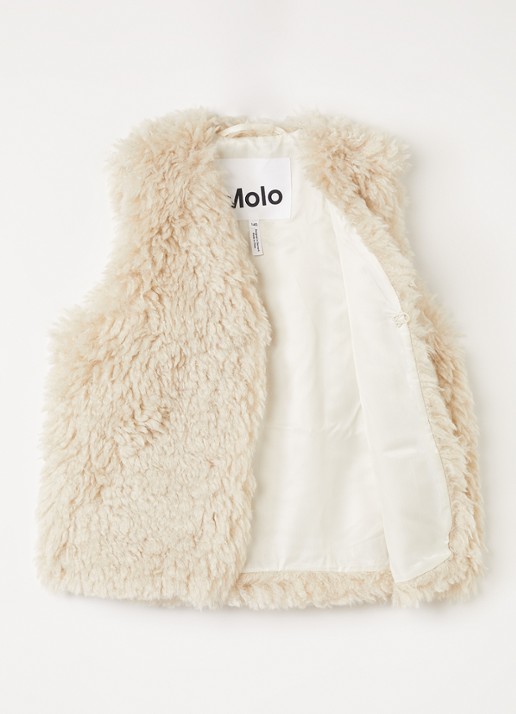 Molo Hatcha gilet van teddy - voorkant 3 beige