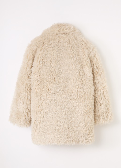 Molo Helin mantel van teddy - achterkant beige