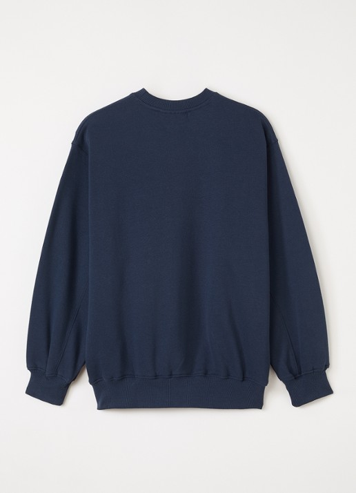 Molo Magni sweater met borduring - voorkant 3 donkerblauw