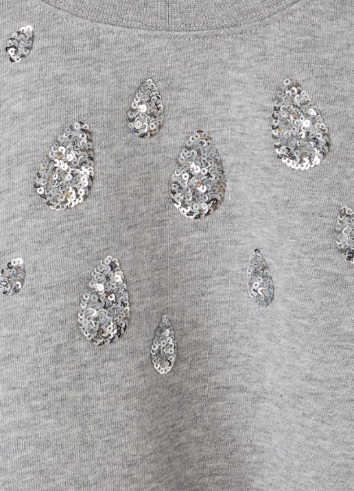 Molo Miki sweater met pailletten - detail grijsmele