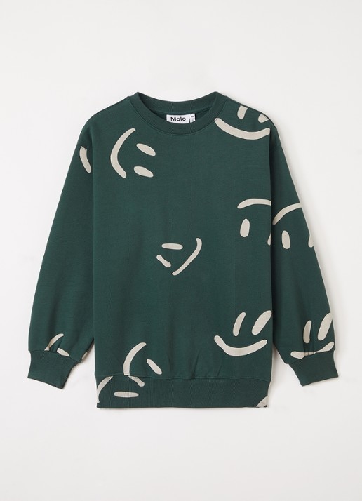 Molo Monti sweater met print - voorkant 2 groen