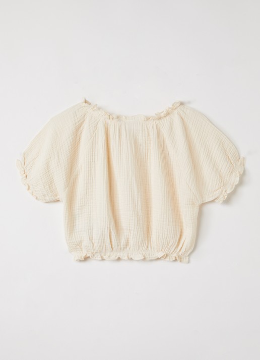 Molo Rafaela top met structuur - voorkant 2 creme