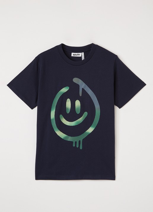 Molo Riley T-shirt met print - voorkant donkerblauw