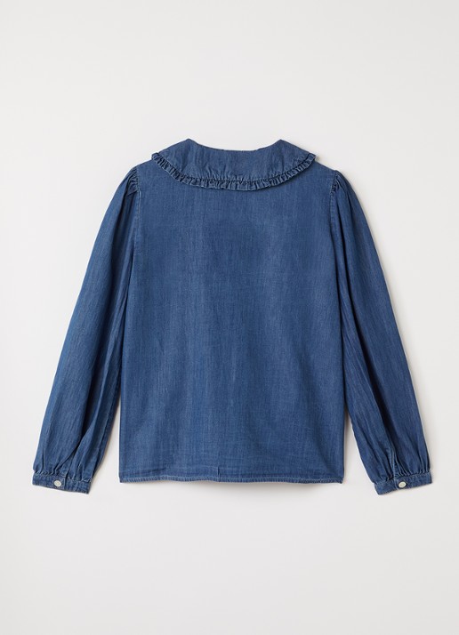 Molo Robbin blouse van chambray - voorkant 3 indigo