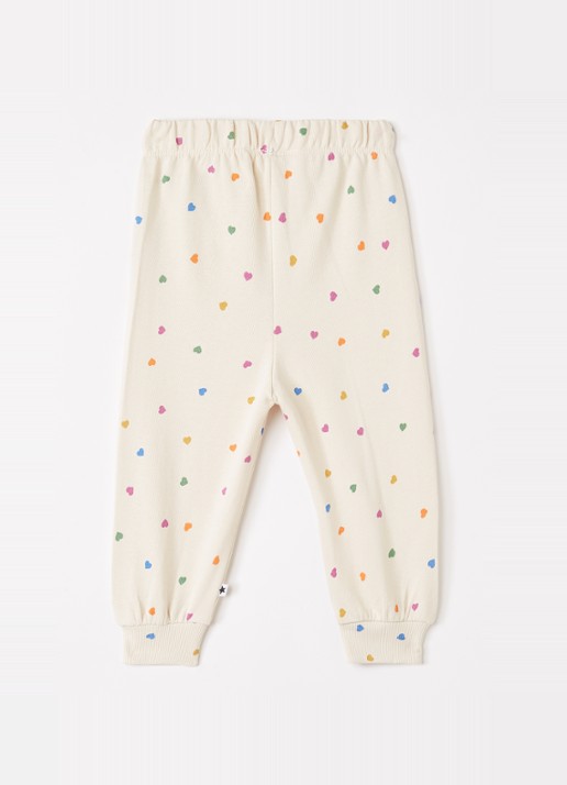 Molo Simeon tapered fit joggingbroek met print - voorkant 2 creme