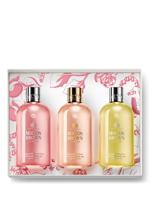 Molton Brown Deicious Rhubarb & Rose 2022 Bathing Trio Set - Limited Edition geschenkset - voorkant 3 undefined