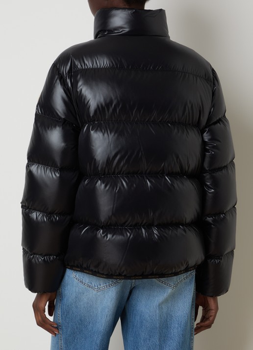 Moncler Abbadia puffer jack met donsvulling en ritszakken - achterkant 6 zwart