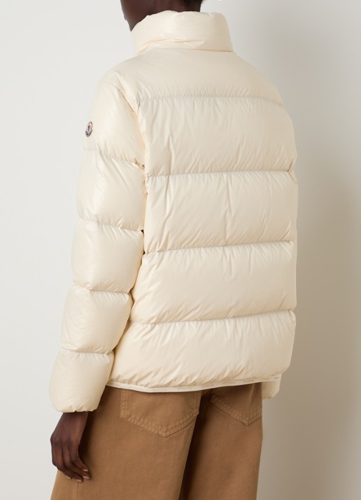 Moncler Abbadia puffer jack met donsvulling en ritszakken - achterkant beige