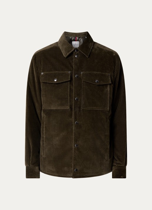 Moncler Ambroisie gewatteerd jack van corduroy met donsvulling - voorkant 4 bronsgroen