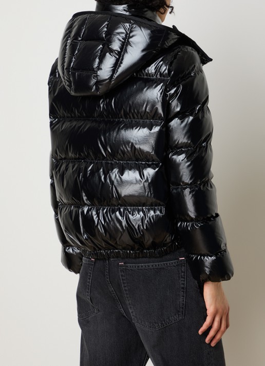Moncler Andro pufferjack met donsvulling en afneembare capuchon - achterkant 3 zwart