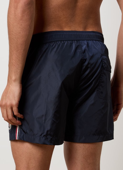 Moncler Archivio zwemshorts met logo en steekzakken - achterkant 3 donkerblauw