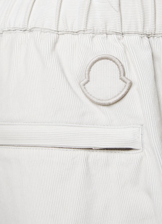 Moncler Baby loose fit pantalon van corduroy - detail 6 gebroken wit